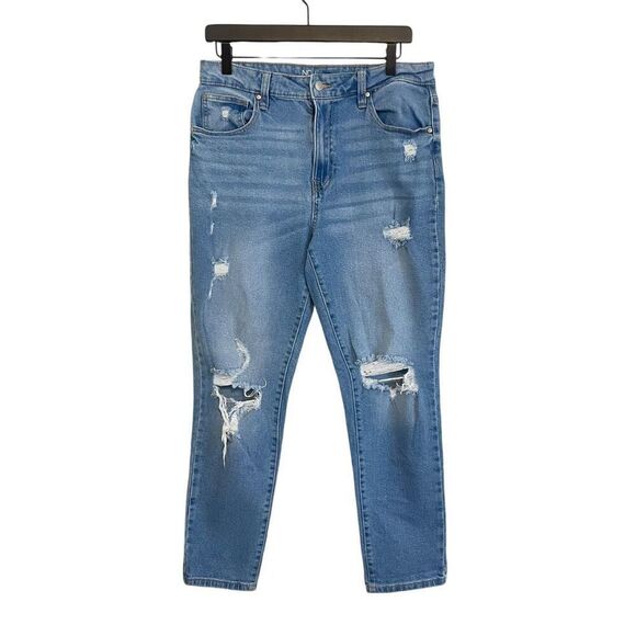 No Boundaries Distressed High Rise Medium Wash Jeans size 11 - Picture 1 of 11